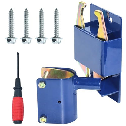 GELASKA S16100300 2 Way Gate Latch, 1-5/8" to 2" Dia Round Tube Gate Latch | Heavy Duty Farm Gate Latch, Two Way Gate Latch with Screws and Screwdriver for Metal Gates, Farms, Pastures, Ranches, Blue - color: S16100300 Blue