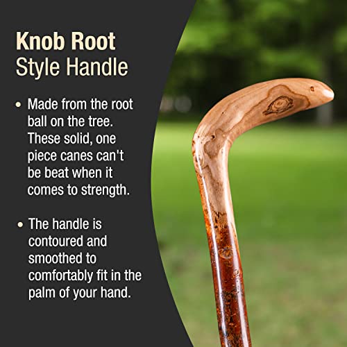 Brazos Wooden Walking Canes for Men and Women, Stable Walking Sticks for Seniors, Made in The USA - size: 37 Inch, style: Knob Root Hardwood 2