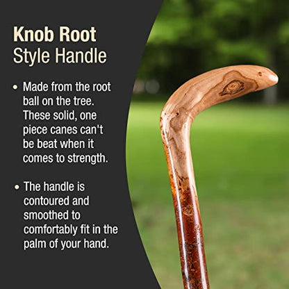 Brazos Wooden Walking Canes for Men and Women, Stable Walking Sticks for Seniors, Made in The USA - size: 37 Inch, style: Knob Root Hardwood 2