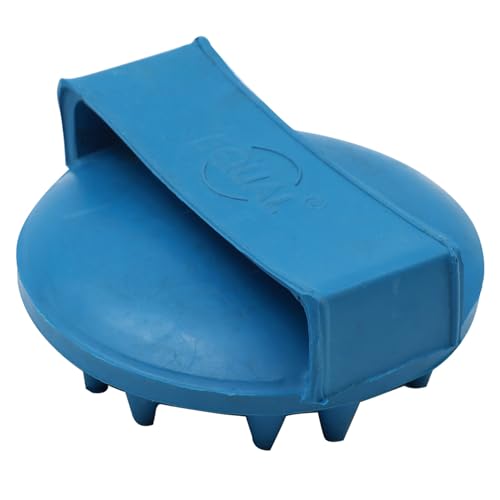 Grewal Equestrian Round Curry Comb with Handle (Royal Blue) - color: Royal Blue