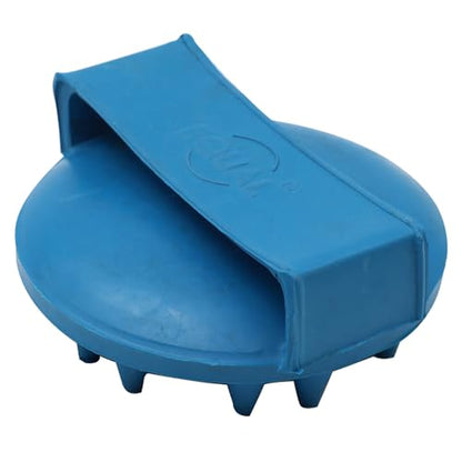 Grewal Equestrian Round Curry Comb with Handle (Royal Blue) - color: Royal Blue