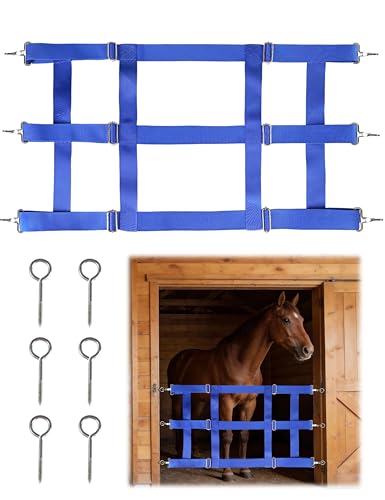 Harrison Howard Adjustable Poly 3-Slat Stall Guards for Horse Barns Stall Guard for Horses Home Barn Use Stall Guard Blue - color: Blue