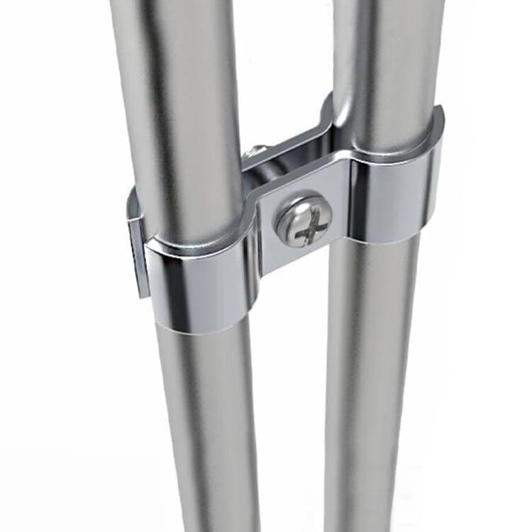 6 Set Double Pipe Clamp, Dog Kennel Clamps, Metal Fence Clips Parts, Stainless Steel Heavy Duty Chain Link Fence Panel Clamp for 28mm Round Pipe Panel Frame, Saddle Clamps with Bolts and Nuts - size: 28mm