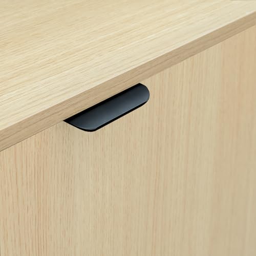 Flash Furniture Trash Can Enclosure, 32 Gallon, Oak | 8" Drop Hole, Tray Shelf, Swing Door, Commercial Grade - color: Oak