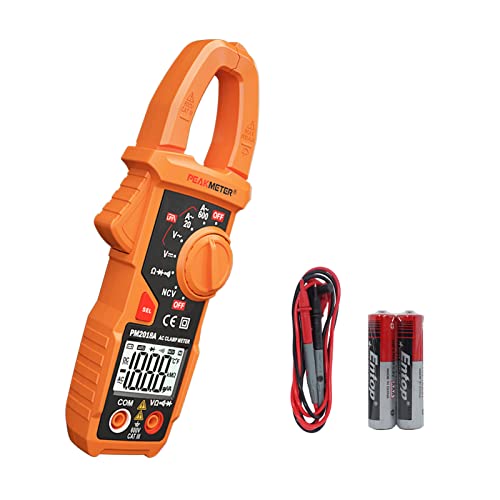 Clamp Meter Auto-Ranging Multimeter AC Current 600 A, AC/DC Voltage | Digital Amp Voltage Tester 2000 Counts AC Current, AC/DC Voltage, Resistance, NCV, LPF, Diodes, Continuity and Backlight