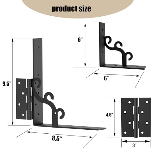 Sdstone Heavy Duty Gate Corner Brace Bracket,Anti Sag Gate Kit Adjustable Gate Hardware Kit for Wooden Fence, Wooden Gate Latches Kit, No Sag Kit-Aesthetic Design-1 Pack - size: 02