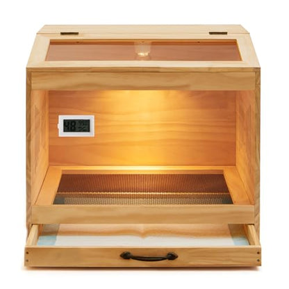 Brooder Box for Chicks, Wooden Chicken Brooder with Heat Lamp