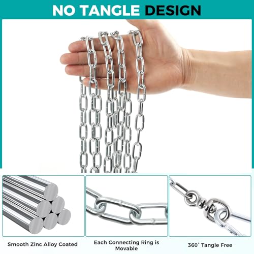 Heavy Duty Dog Chain for Yard, 10 FT Galvanized Chain Leash, 3 mm - size: 0.12 in x 10 ft