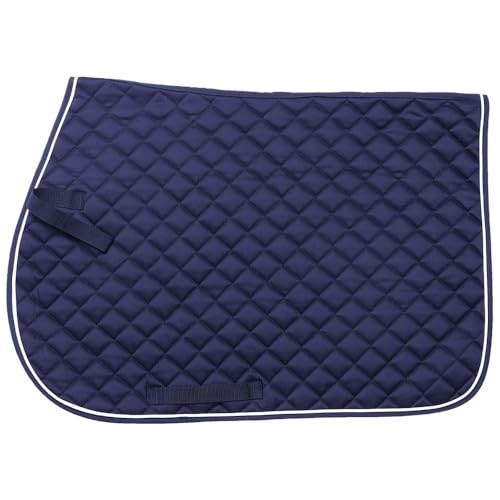 Tough 1 EquiRoyal Square Quilted Cotton Comfort English Saddle Pad - color: Navy Blue