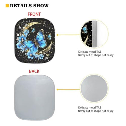 Blue Butterfly Car Sun Shade for Windshield Foldable Sunshade Front Window Cover Sun Visor Heat and UV Rays That Keeps Vehicle Cool Universal Vehicle Accessories 28.5 x 25.5 inches - color: Blue Butterfly