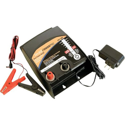 Dare Products DPP400 Ultra Low Impedance Power Pro Series Fence Energizer, 110V Plug-in or 12V Battery Dual Power, Controls Mid- to Large-Sized Animals, Exotics and Wildlife Up to 100 Acres/25 Miles