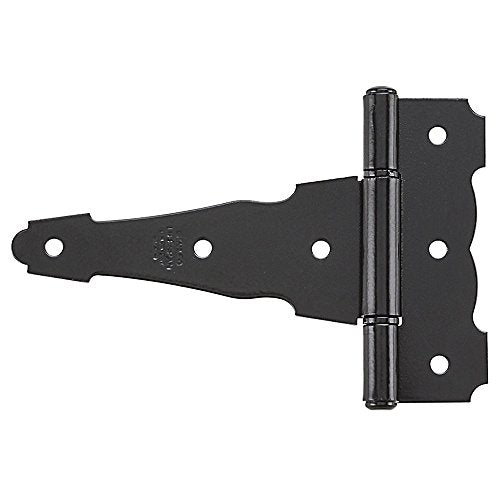 National Hardware Ornamental T-Hinge, 4", Hot-Rolled Steel, Black - size: 1 Count (Pack of 1)