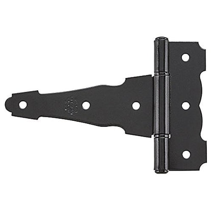 National Hardware Ornamental T-Hinge, 4", Hot-Rolled Steel, Black - size: 1 Count (Pack of 1)