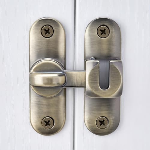 Bronze 90/180 Degree Barn Door Latches,Flip Gate Lock - color: Bronze