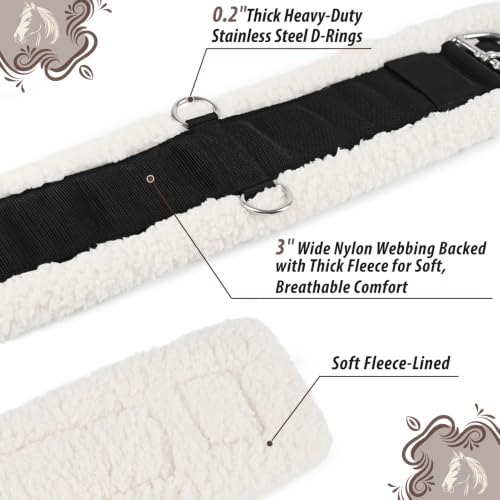 Western Cinch for Horses, 1" Thick Soft Fleece Lined Saddle Cinch Girth - size: 28inch