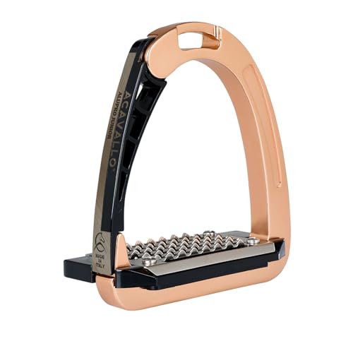 Acavallo Alupro Junior Stirrups, One Size, Black, Set of 2 - color: Pink Gold