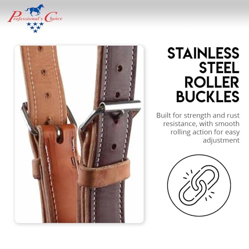 Professional's Choice The Dare Cribbing Control Collar | Durable Leather Cribbing Prevention for Horses | Fully Reversible Adjustable Fit with Removable Fleece - color: Burgundy