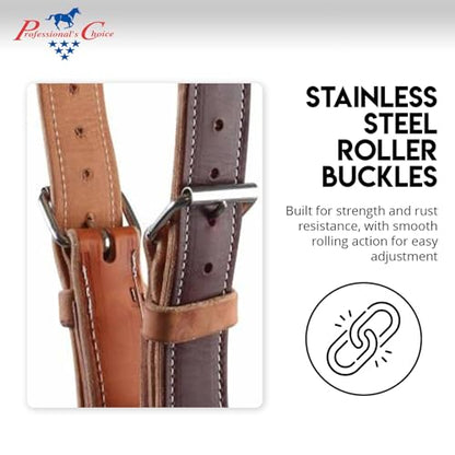 Professional's Choice The Dare Cribbing Control Collar | Durable Leather Cribbing Prevention for Horses | Fully Reversible Adjustable Fit with Removable Fleece - color: Burgundy