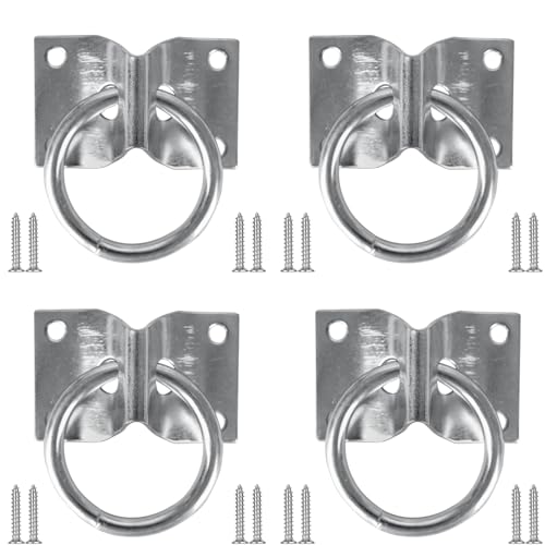 4PCS Cross Tie Ring for Horse, Block Tie Ring for Horse Stall/Stable with Screws,Wall Mount Horse Tie Ring, Tie Down Horse Barn Supplies