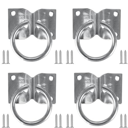 4PCS Cross Tie Ring for Horse, Block Tie Ring for Horse Stall/Stable with Screws,Wall Mount Horse Tie Ring, Tie Down Horse Barn Supplies