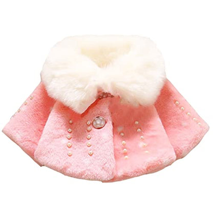 Faux Fur Coat Newborn Infant Baby Girl Jacket Cape Cloak Poncho 0-3 Years - color: Pink01, size: 3-6 Months