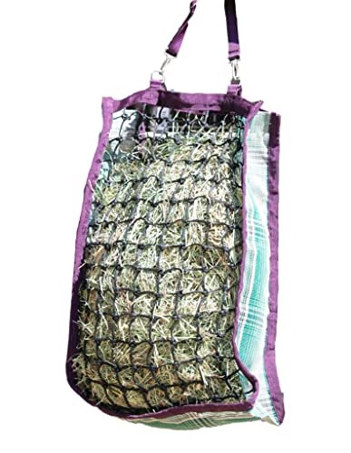 Slow Feed Hay Bag, 2 Flake, Durable Nylon Straps, Imperial Jade | Slow feed design extends meals for better digestion and calmer feeding, extra durable nylon straps - color: 2019-Imperial Jade