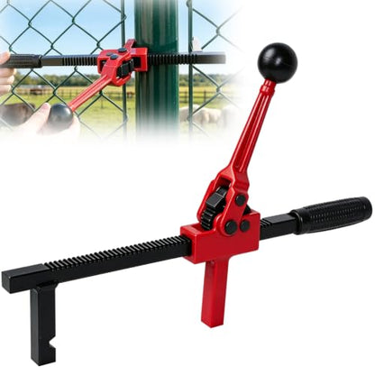 Chain Link Fence Stretcher Tool, Ratcheting Wire Fence Tightener - color: Red, size: 3 Inch