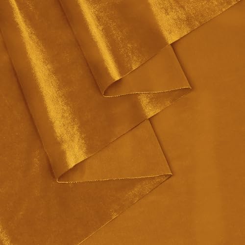 KKJIAF 1 Yard Gold Stretch Velvet Fabric 60" Wide for DIY Crafts - color: Gold, size: 1 Yard