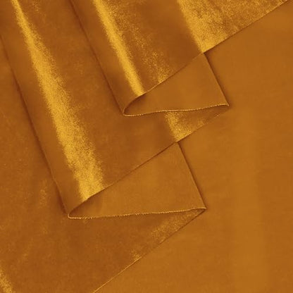 KKJIAF 1 Yard Gold Stretch Velvet Fabric 60" Wide for DIY Crafts - color: Gold, size: 1 Yard