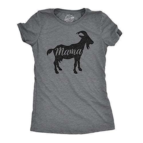 Funny Animal T Shirts for Mom Cute Mothers Day Tees with Funny Sayings Mama Bear Tees - color: Dark Heather Grey - Mama Goat, size: Small