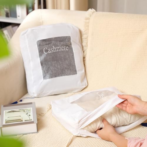 2 Pcs Sweater Storage Bags Garment Moth Protection Pouch Cotton