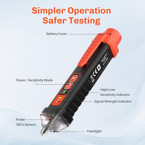 Non Contact Voltage Tester Pen, AC 12/48-1000V Electric Tester Pen