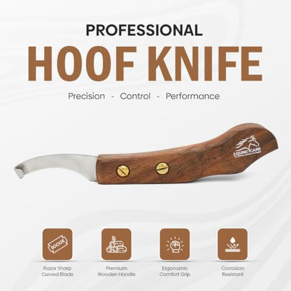 Equine Care Right-Handed Farrier Hoof Knife, Sheesham Wood Handle - style: Right Handed