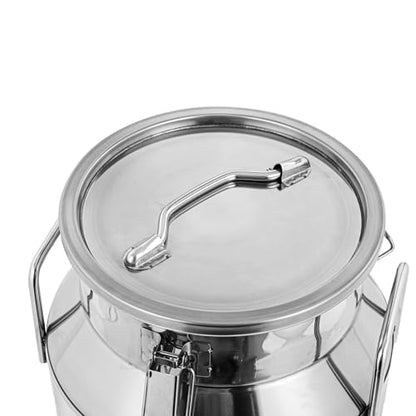 30L/8Gal Stainless Steel Milk Can, Milk Transport Can, Jug Wine Pail Bucket Bottle, Liquid Container Storage Barrel with Strong Silicone Sealed Lid, Stainless Steel Sealed Tank - size: 30L/8Gal