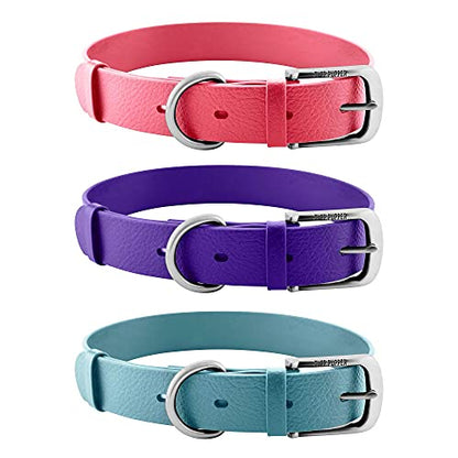 Tuff Pupper Heavy Duty Waterproof Dog Collar for Small, Medium & Large Dogs - color: Punch Pink