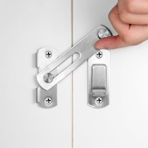 4 Packs Brushed Nickel Stainless Steel Barn Door Latch flip Door Latch - color: Brushed Nickel