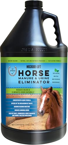 Microbe-Lift Horse Manure & Urine Eliminator for Use in Stables and Barns, Use on All Surfaces and Supplies, Ammonia Reducer, Highly Concentrated Formula, 1 Gallon - style: Manure and Urine Eliminator