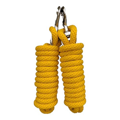 Majestic Ally Pack of 2 Solid Poly Lead Rope for Horses & Livestock – 10 Foot Long and 5/8 inch Thick - Replaceable Heavy-Duty Bolt Snap – Handmade – Soft, Broken in Feel (Yellow) - color: Yellow