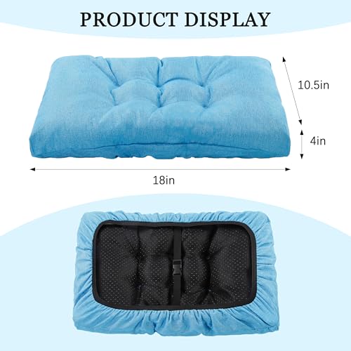 Rectangular Stool Cushion Set of 2, Soft Saddle Stool Cushions with Ties, Nonslip and Washable, Light Blue, 18 x 10.5 x 4 Inch - color: Light Blue, size: Pack of 2