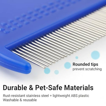 7-Pack Flea Lice Combs for Dogs and Cats, Pet Grooming Combs Kit