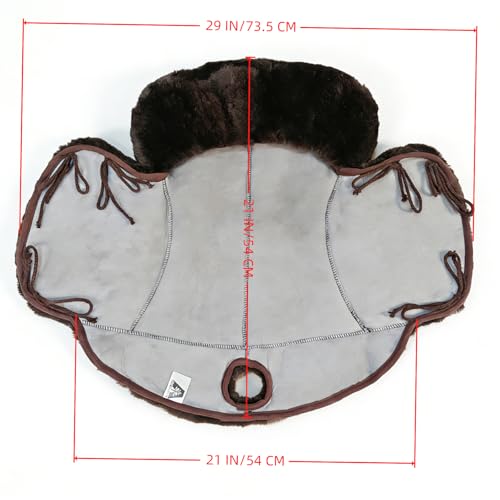Western-Style Sheepskin Saddle Seat Cover, Sheepskin Saddle Pad, Genuine Merino Sheepskin Saddle Pad - color: Brown