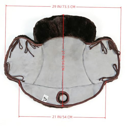 Western-Style Sheepskin Saddle Seat Cover, Sheepskin Saddle Pad, Genuine Merino Sheepskin Saddle Pad - color: Brown