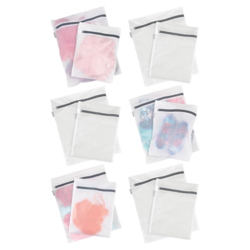 iDesign Medium and Large Laundry Delicates-Set of 12-White Mesh Wash Bags M12 - size: Medium and Large, style: Pack of 12