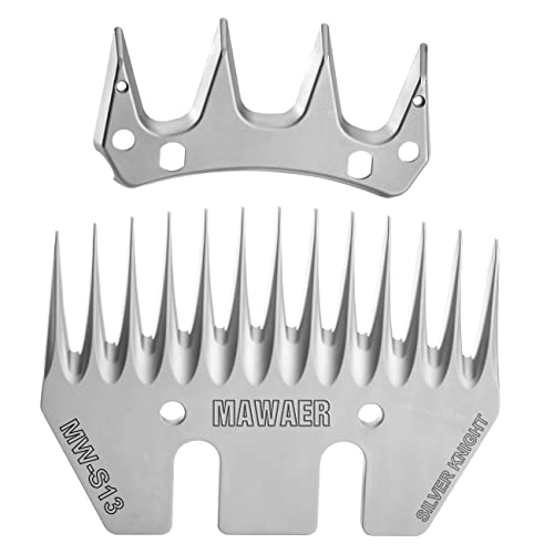 13 Tooth Pet & Livestock Shearing Replacement Blades for fit Oster, Lister, Heiniger Sheep Clippers, Detachable Animal Trimmer Shears for Grooming Goats, Lambs, Llamas, Alpacas (13 Tooth) - color: 13 Tooth Silver