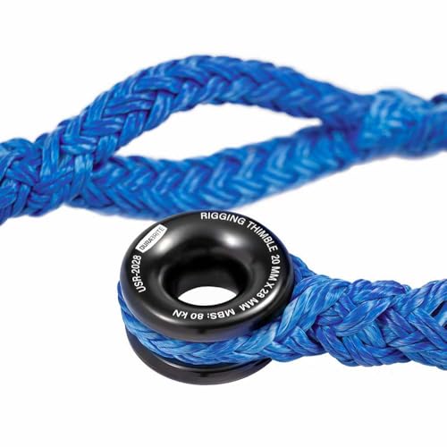 Pelican Rope Arborist Sling, USA Made 5/8" Adjustable Rigging Block Sling with Aluminum Ring - Single-Head, 14,800 LBS MBS / 1,480 LBS WLL, 12 Strand Blue Polyester, Tree Climbing Gear, 12 FT - style: Single-Head | 5/8" - 12 FT