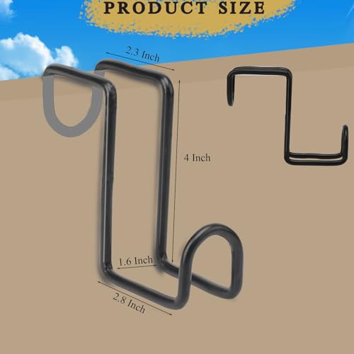 2PCS 4 Inch Tack Hook Heavy Duty Metal Birdle Hook Water Bucket Hanger for Hanging Horse Bridles,Halter and Buckets(Black)