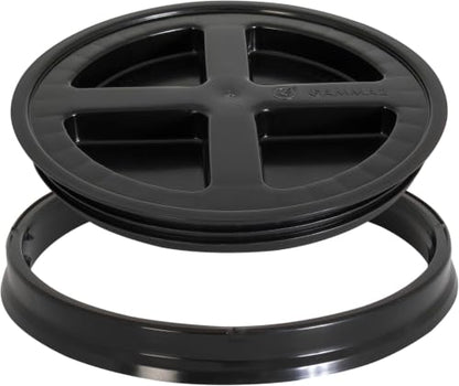 Gamma2 Seal Lid Black | Food-Safe | For 3.5-7 Gallon Buckets | BPA-Free | Pack of 12 - color: Black, size: Fits 3.5, 5, 6, & 7 Gallon Buckets (Pack of 12)