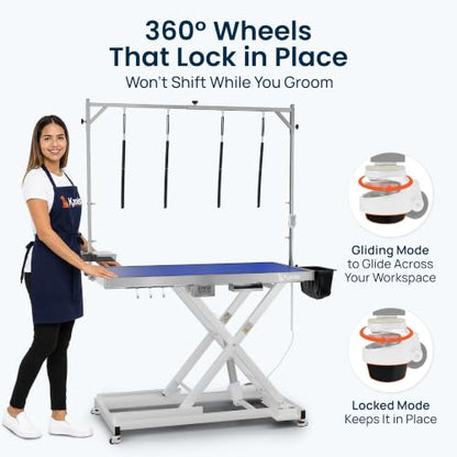 KANIS Professional Electric Dog Grooming Table - Heavy Duty - color: WHITE, size: 49"