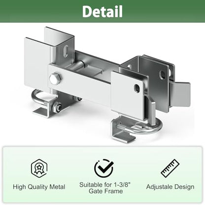 Chain Link Fence Double Gate Latch Residential Strong Arm Double Gate Latch - size: For 1-3/8" Gate Frames