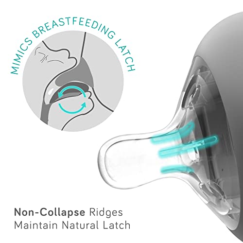Nanobebe Flexy Silicone Baby Bottle, Anti-Colic, Natural Feel, Non-Collapsing Nipple, Non-Tip Stable Base, Easy to Clean 3-Pack, Teal, 5 oz - color: Teal, style: 5 Ounce 3-Pack